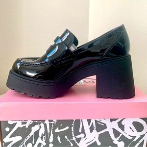 NIB Soda “AMP” Lug Sole High Heel Penny Loafer Shoe